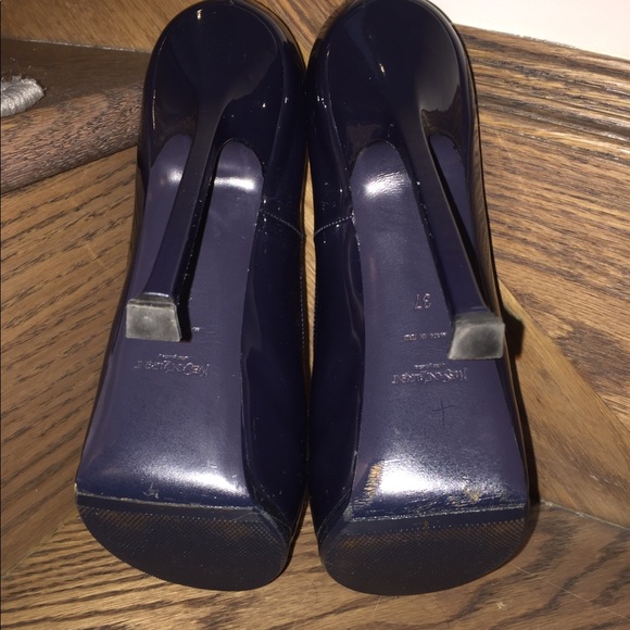 Yves Saint Laurent Navy Blue Patent Platform pumps - Picture 4 of 4